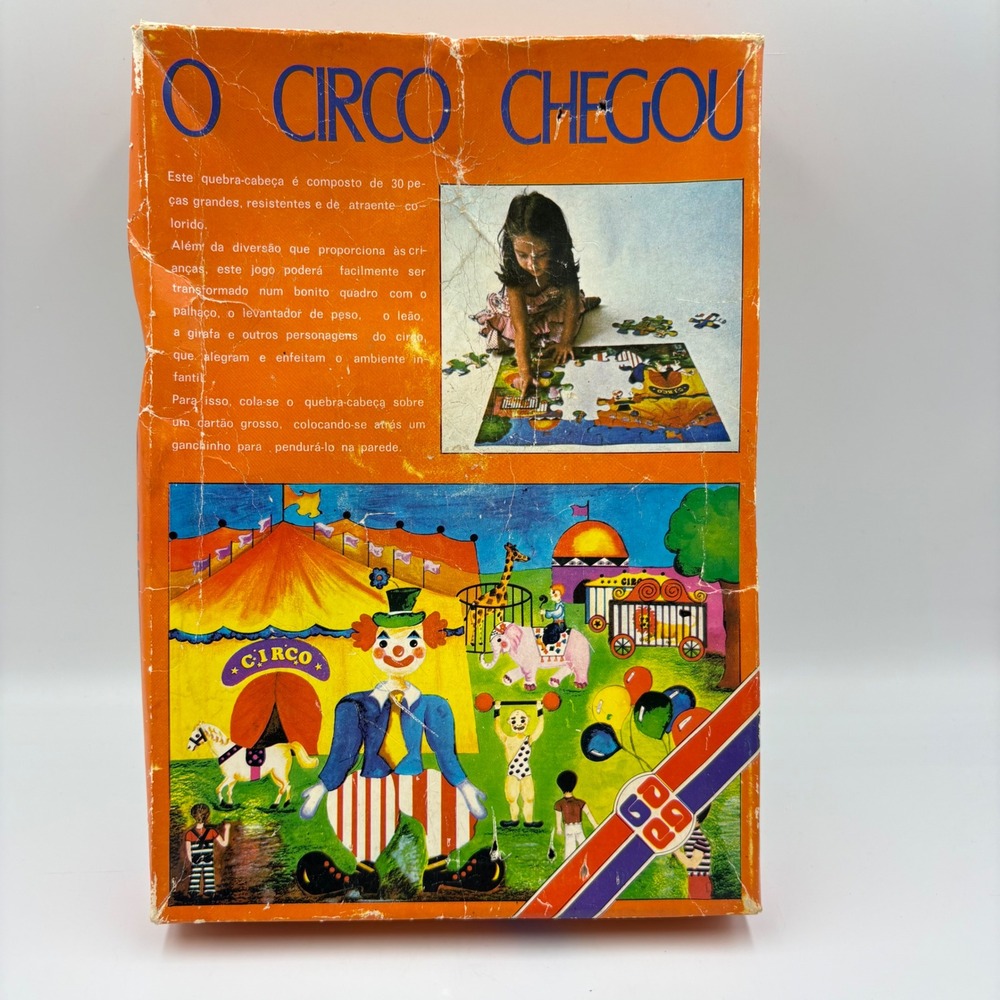Grow O Circo Chegou Vintage Jigsaw Puzzle 30pc Brazil Circus Clown Kids Fair